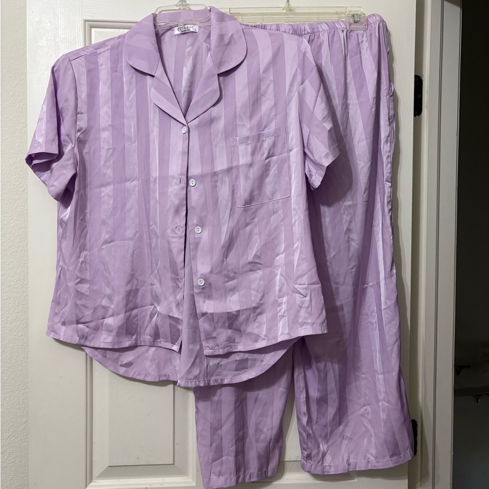 Lavender Striped Women's Pajama Set